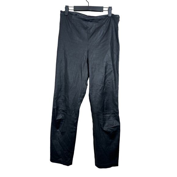 Alexander Wang Womens Leather Pants Black Size 8‎ With Side Zipper Unisex - Picture 1 of 8